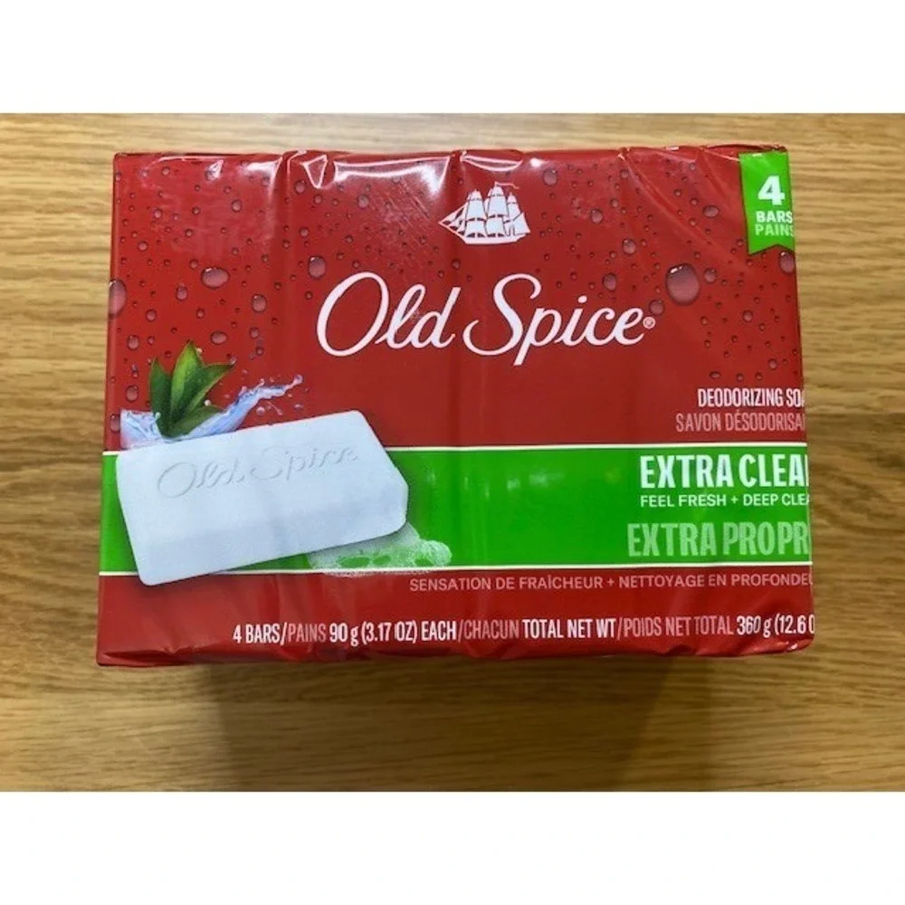 Old Spice Bar Soap Extra Clean Men 16 Bar White New Sealed Deodorizing Bulk Pack